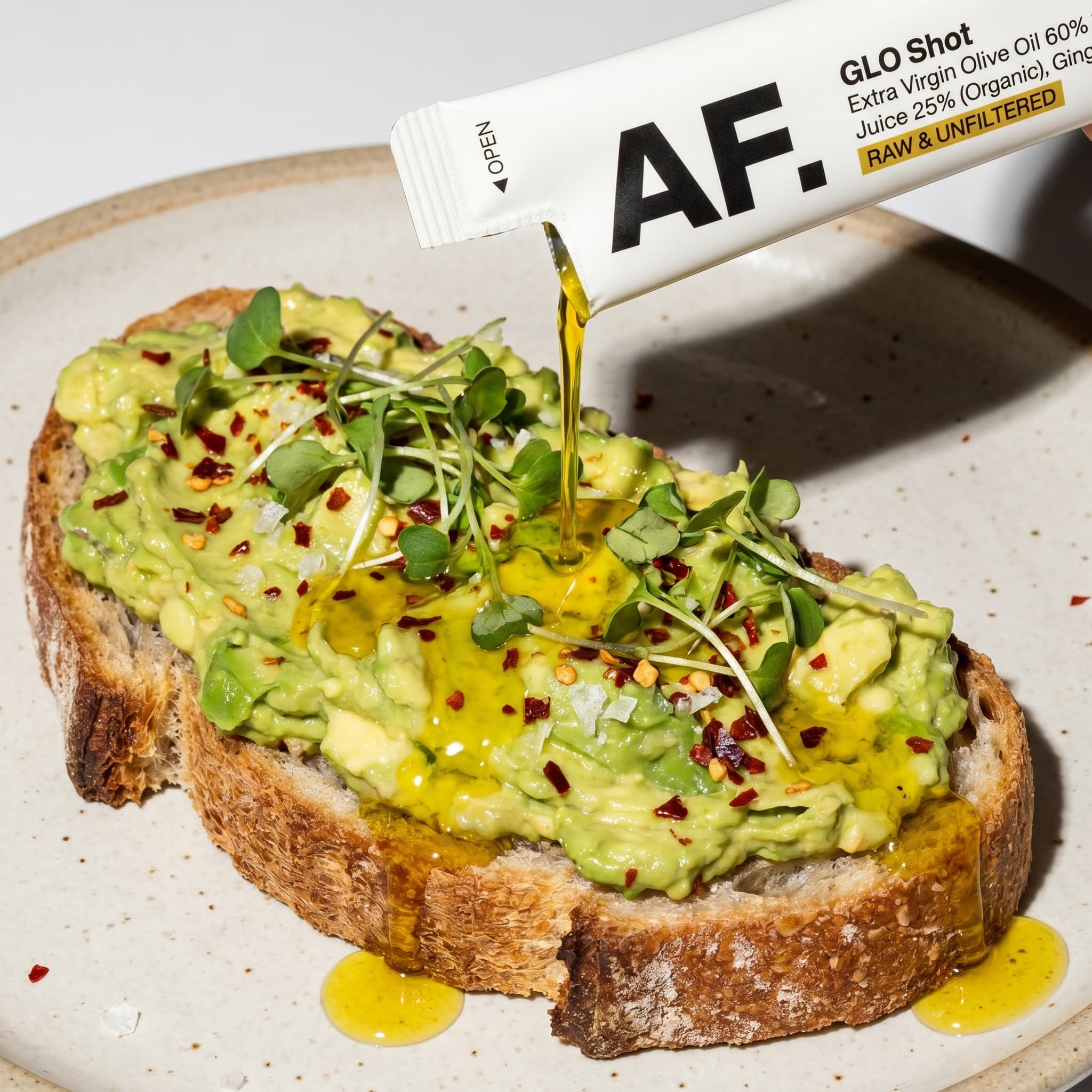 Drizzle over avocado toast as a finishing topping.